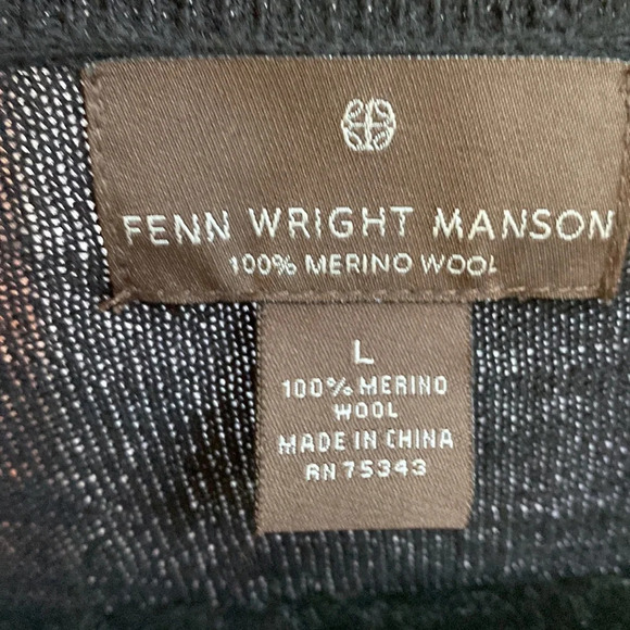 Fenn Wright Manson Merino Wool Striped Sweater Black Brown Neutral Work Basics - Picture 4 of 8